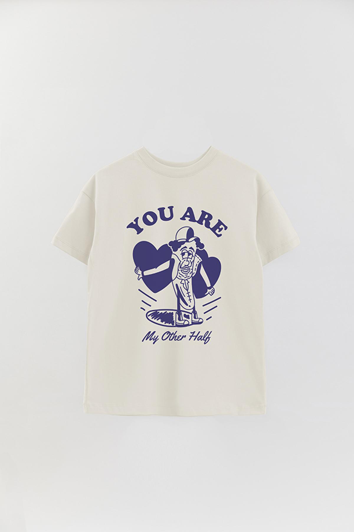 REMERA OVER ESTAMPADA GR YOU ARE MY OTHER HALF