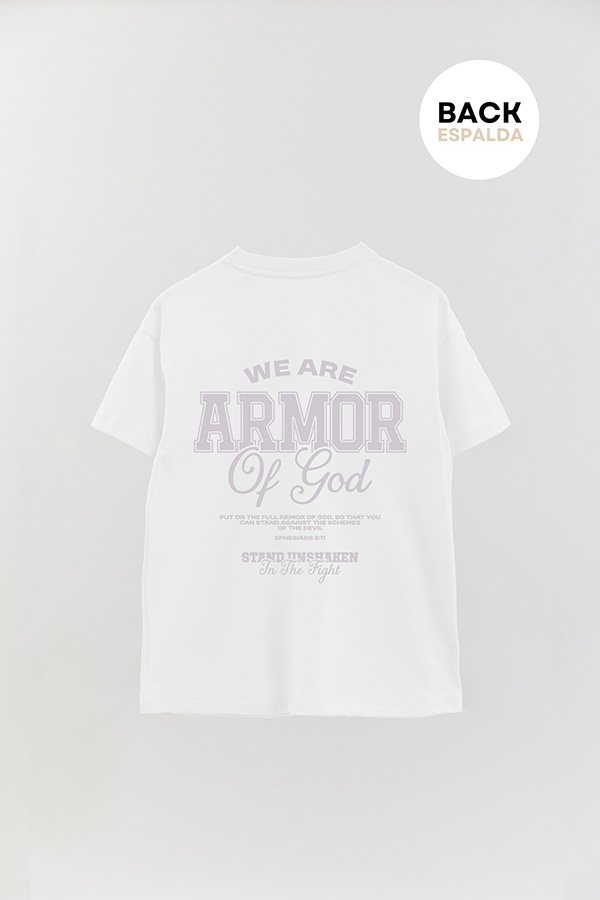 REMERA OVER ESTAMPADA UNISEX ESPALDA ARMOR