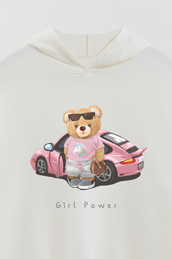 HOODIE RUSTICO KID TEDDY GIRL POWER BABY