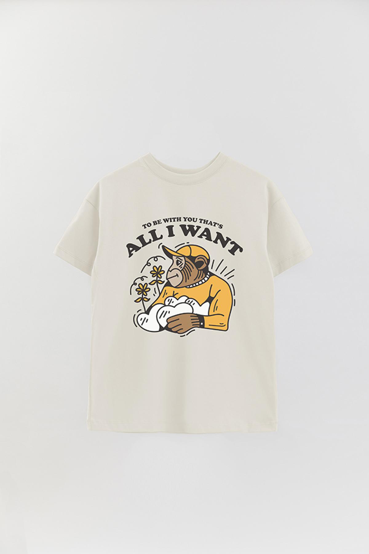 REMERA OVER ESTAMPADA GR TO BE WITH YOU THAT'S ALL I WANT