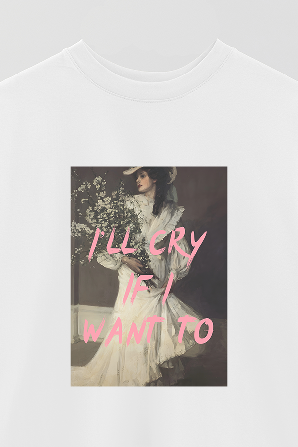 REMERA OVER ESTAMPADA ART COLLECTION 93 I'LL CRY IF I WANT TO
