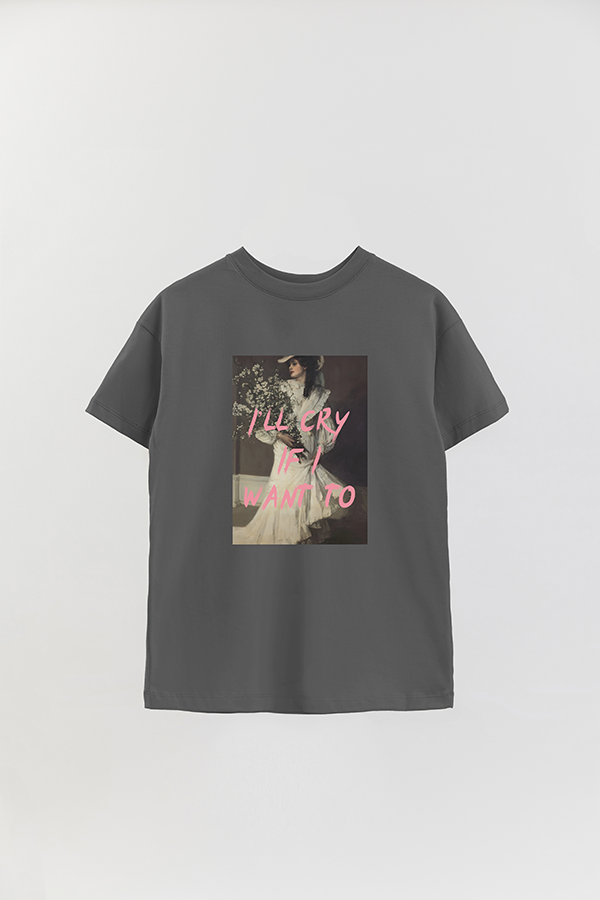 REMERA OVER ESTAMPADA ART COLLECTION 93 I'LL CRY IF I WANT TO
