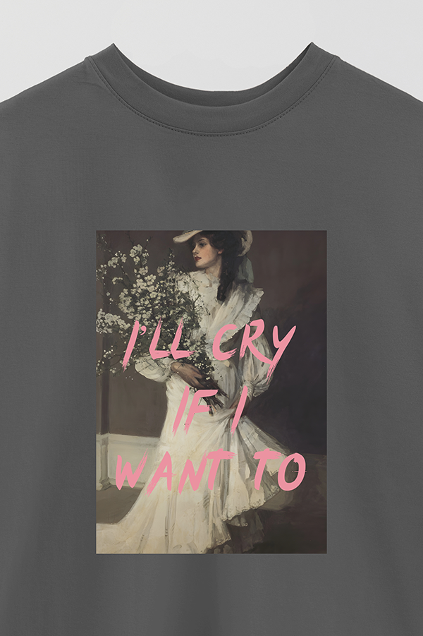 REMERA OVER ESTAMPADA ART COLLECTION 93 I'LL CRY IF I WANT TO