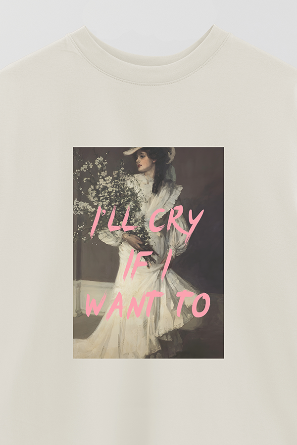 REMERA OVER ESTAMPADA ART COLLECTION 93 I'LL CRY IF I WANT TO