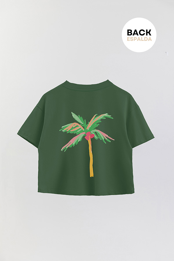 REMERA CROP FB ESTAMPADA PALM