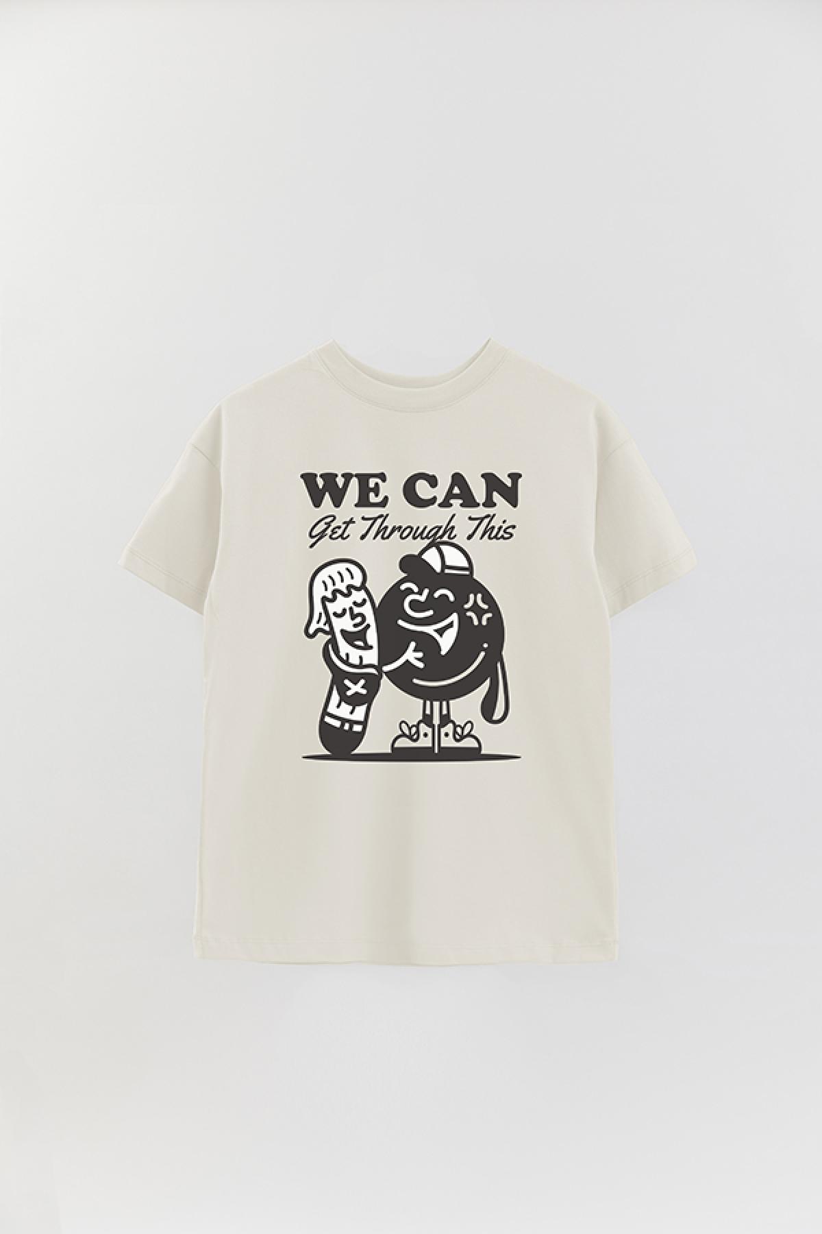 REMERA OVER ESTAMPADA WE CAN GET THROUGH THIS