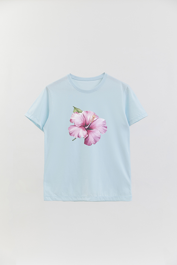 REMERA BASICA ESTAMPADA HIBISCUS 6