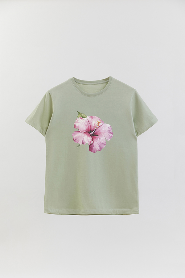 REMERA BASICA ESTAMPADA HIBISCUS 6