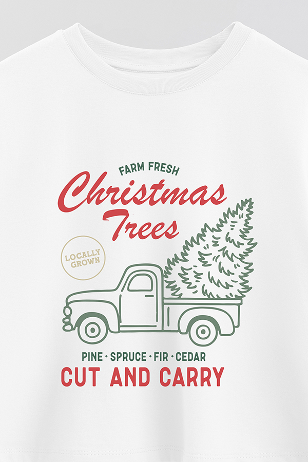 REMERA CROP FV CHRISTMAS TREE
