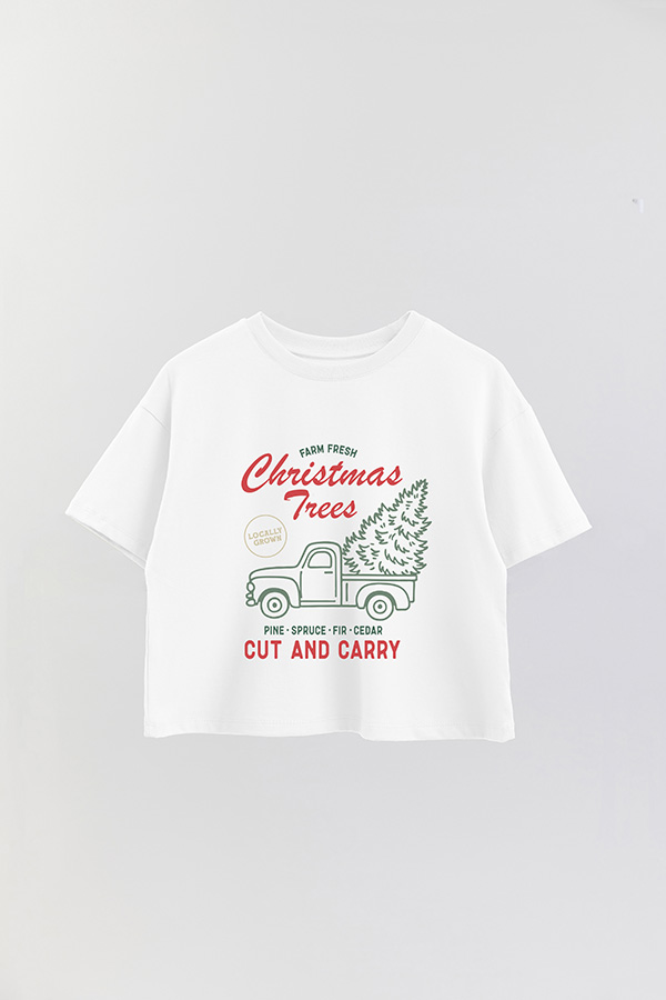 REMERA CROP FV CHRISTMAS TREE