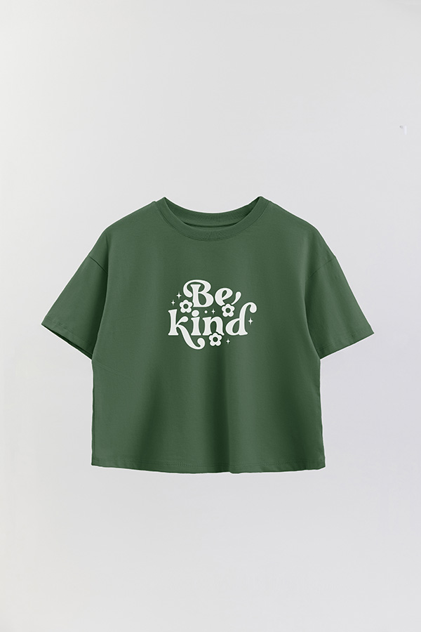 REMERA CROP ESTAMPADA PNK BE KIND