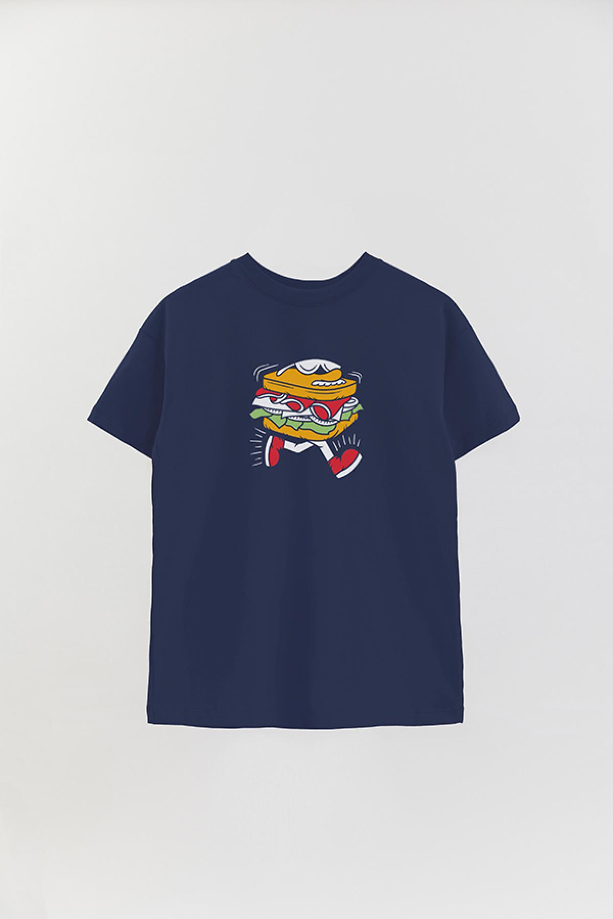 REMERA OVER ESTAMPADA JF RUNNING BURGUER