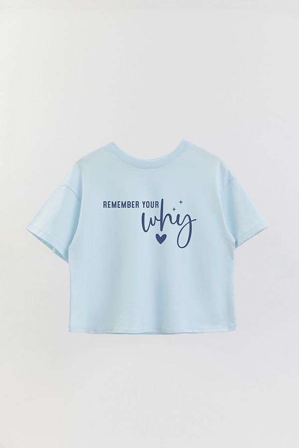 REMERA CROP ESTAMPADA BL REMEMBER YOUR