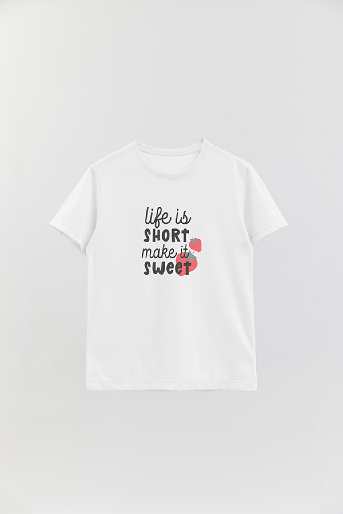 REMERA BASICA ESTAMPADA FLO LIFE IS SHORT