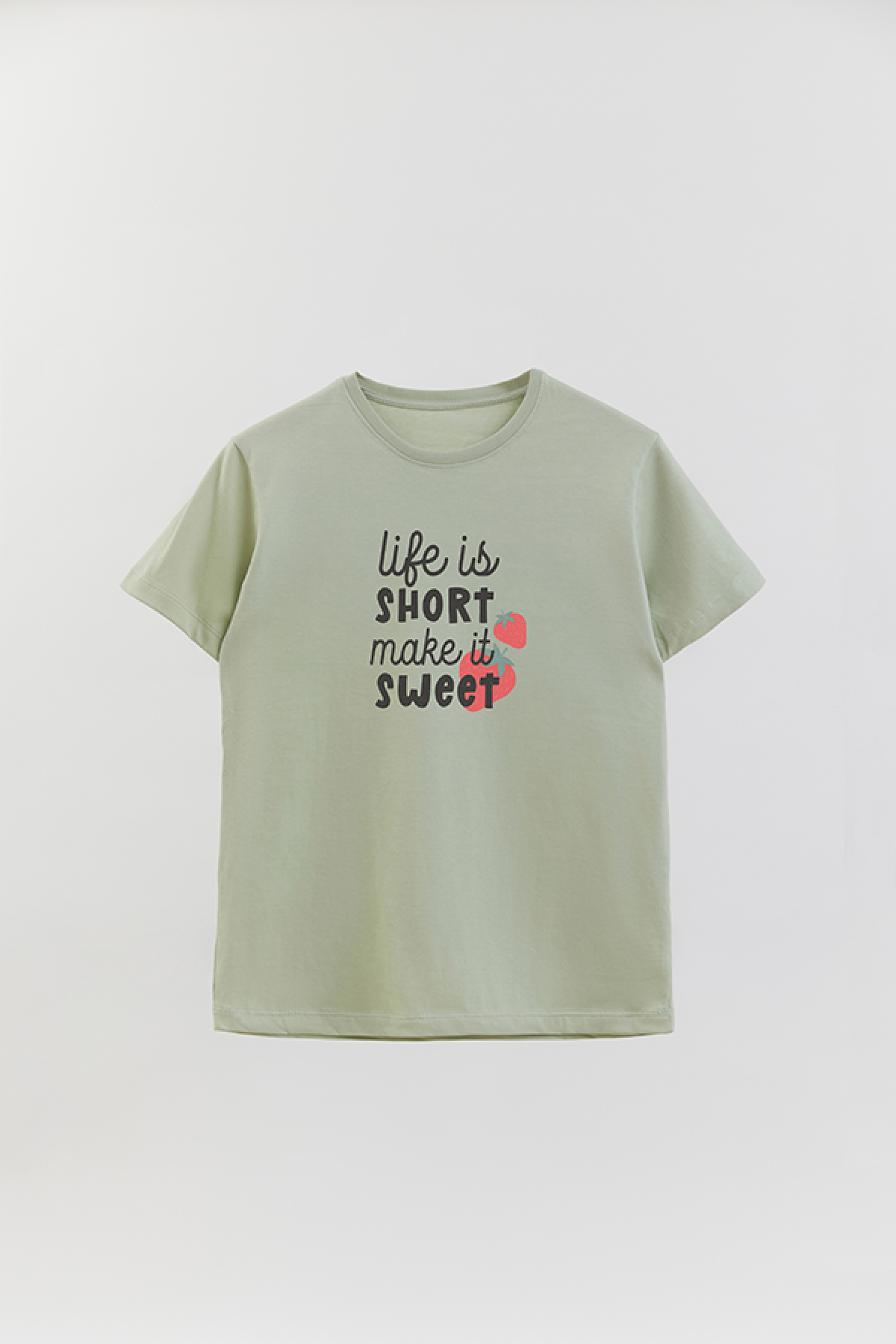 REMERA BASICA ESTAMPADA FLO LIFE IS SHORT