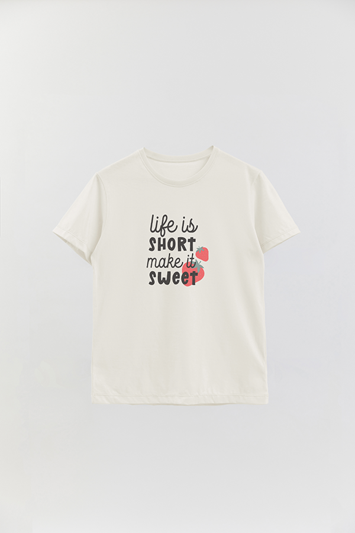 REMERA BASICA ESTAMPADA FLO LIFE IS SHORT