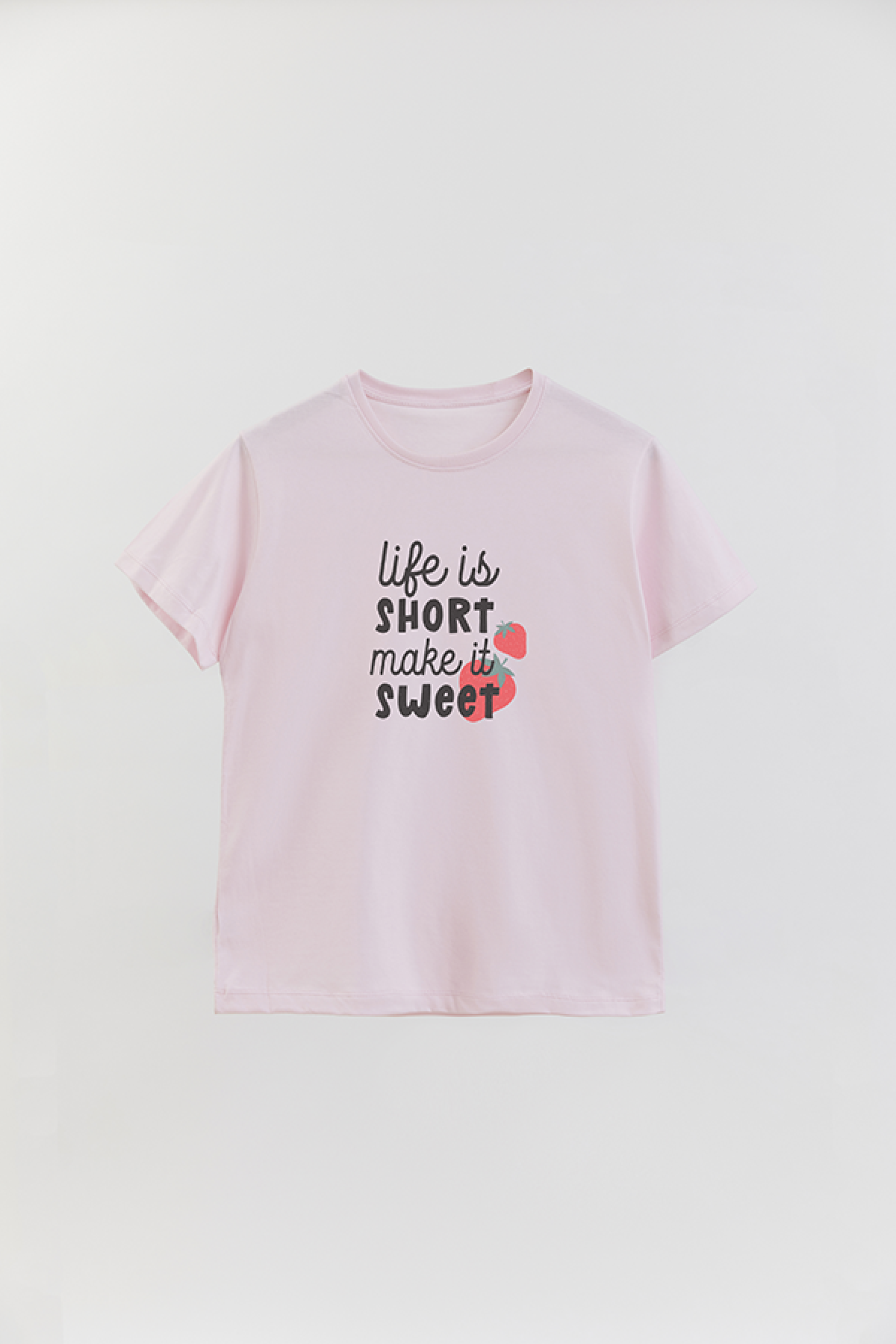 REMERA BASICA ESTAMPADA FLO LIFE IS SHORT