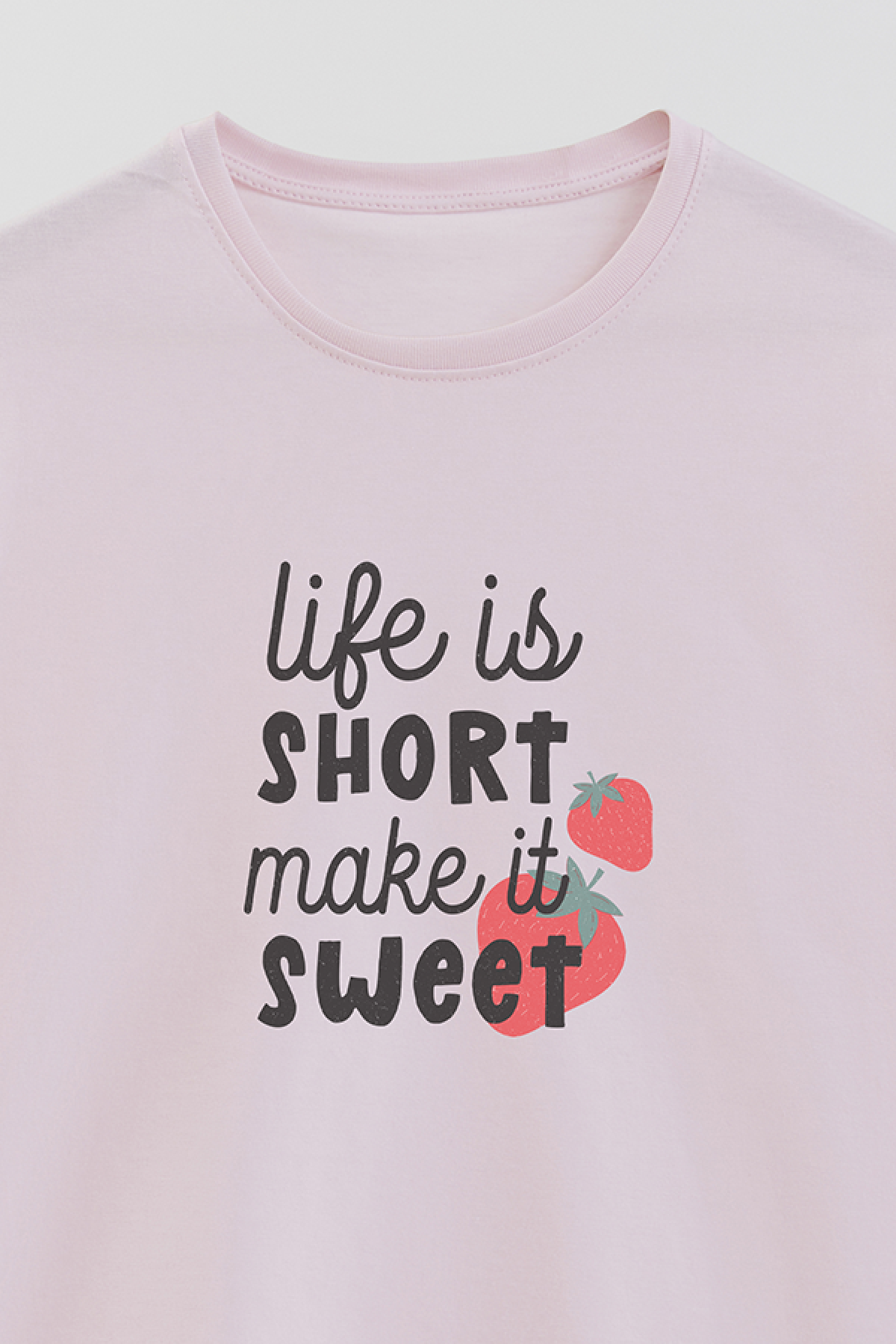 REMERA BASICA ESTAMPADA FLO LIFE IS SHORT
