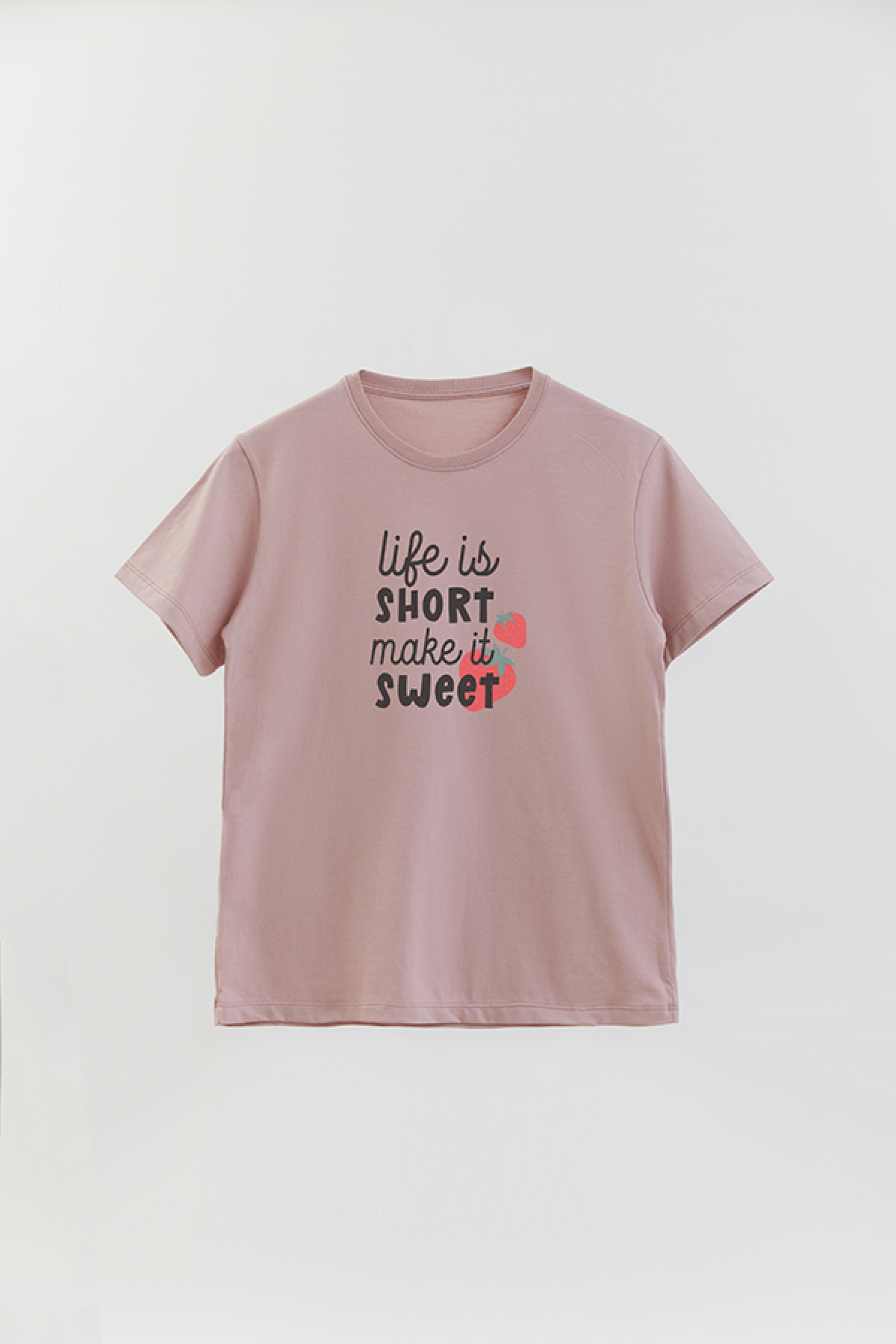 REMERA BASICA ESTAMPADA FLO LIFE IS SHORT