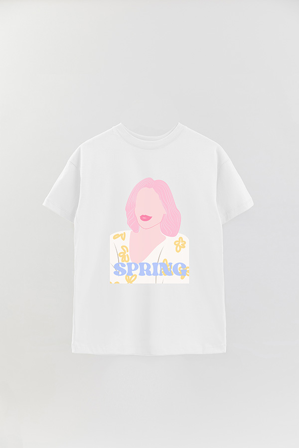 REMERA OVER ESTAMPADA MAXI PINK SPRING