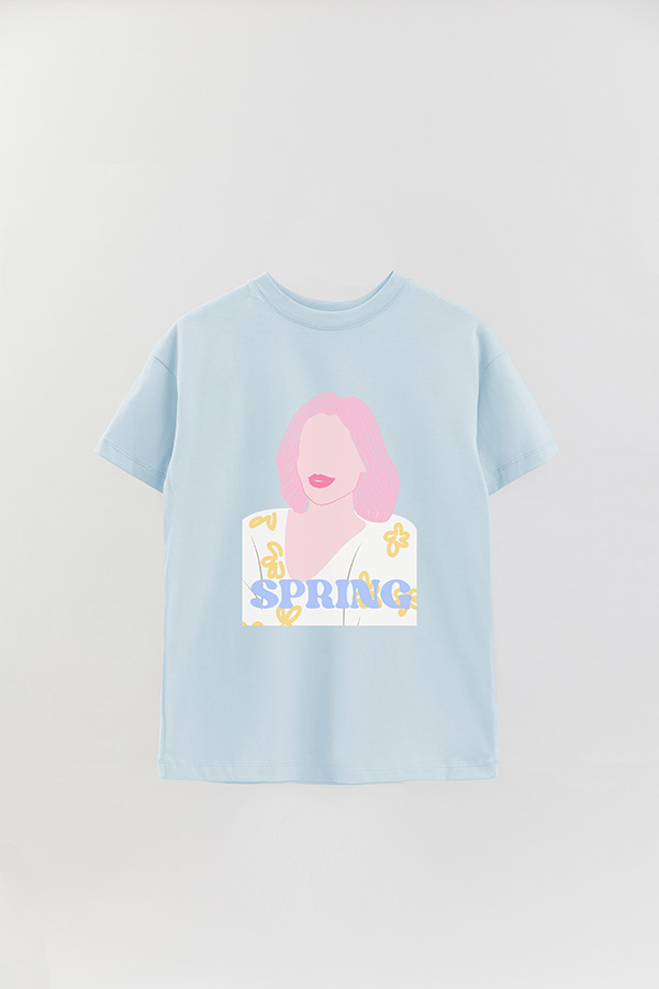 REMERA OVER ESTAMPADA MAXI PINK SPRING