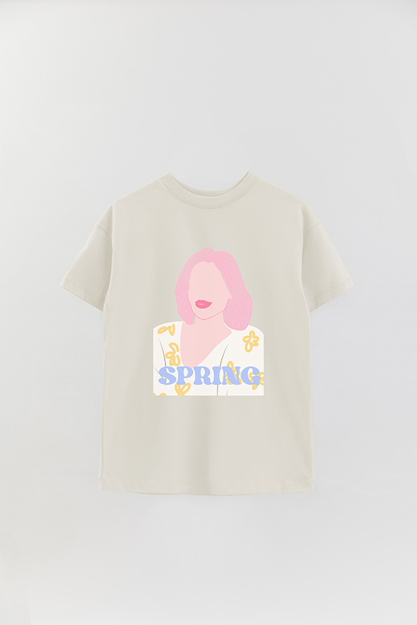 REMERA OVER ESTAMPADA MAXI PINK SPRING