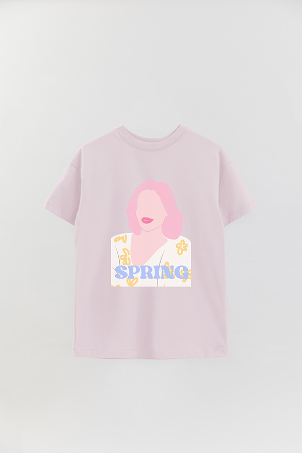 REMERA OVER ESTAMPADA MAXI PINK SPRING