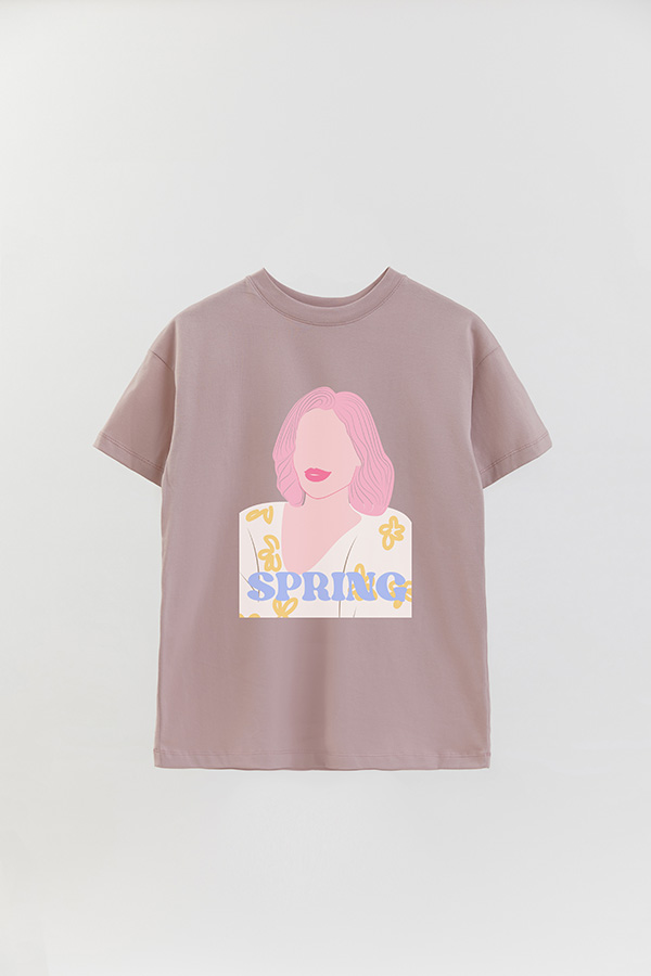 REMERA OVER ESTAMPADA MAXI PINK SPRING