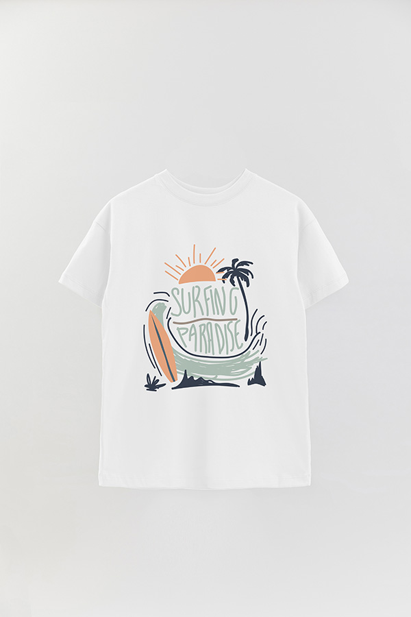 REMERA OVER ESTAMPADA DDL SURFING PARADISE