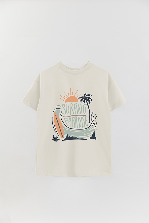 REMERA OVER ESTAMPADA DDL SURFING PARADISE