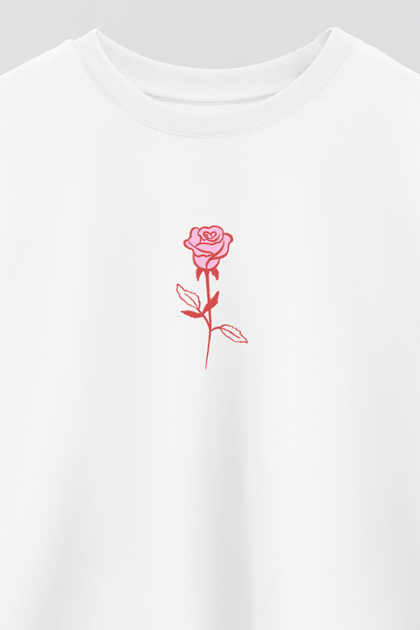 REMERA CROP ESTAMPADA VALENTINE ROSE