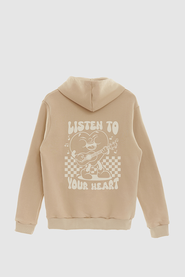 HOODIE ESTAMPADO CARTOON ILLUSTRATION LISTEN TO YOUR HEART 2