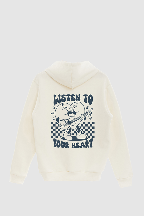 HOODIE ESTAMPADO CARTOON ILLUSTRATION LISTEN TO YOUR HEART 2