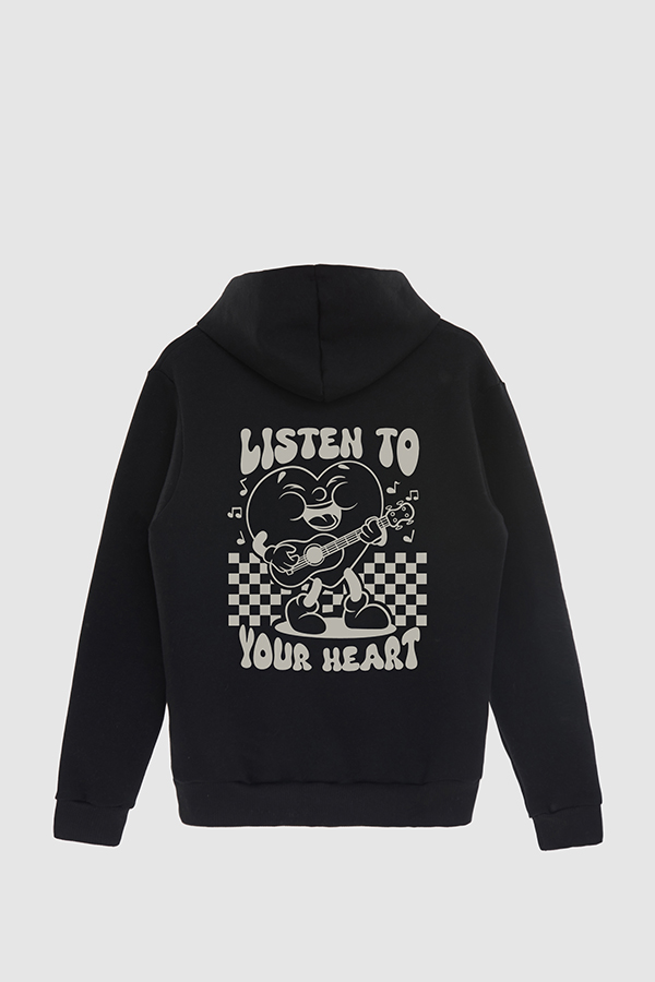 HOODIE ESTAMPADO CARTOON ILLUSTRATION LISTEN TO YOUR HEART 2