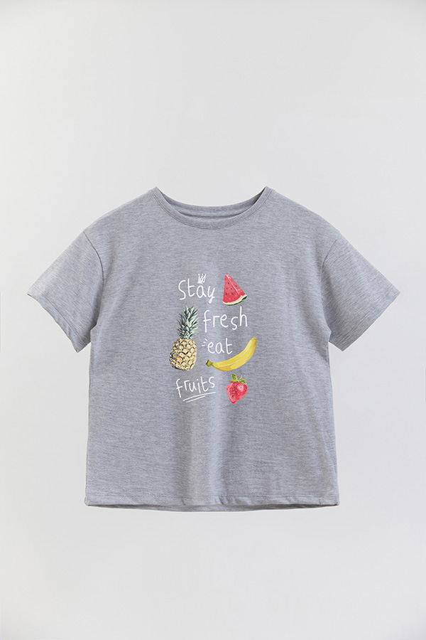REMERA GIRL OVER STAY FRESH EAT FRUITS