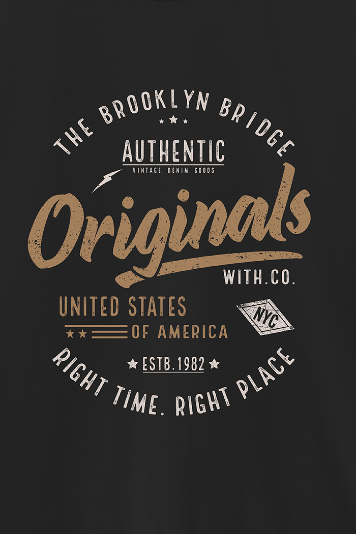 REMERA BASICA ESTAMPADA VG BROOKLYN BRIDGE ORIGINAL