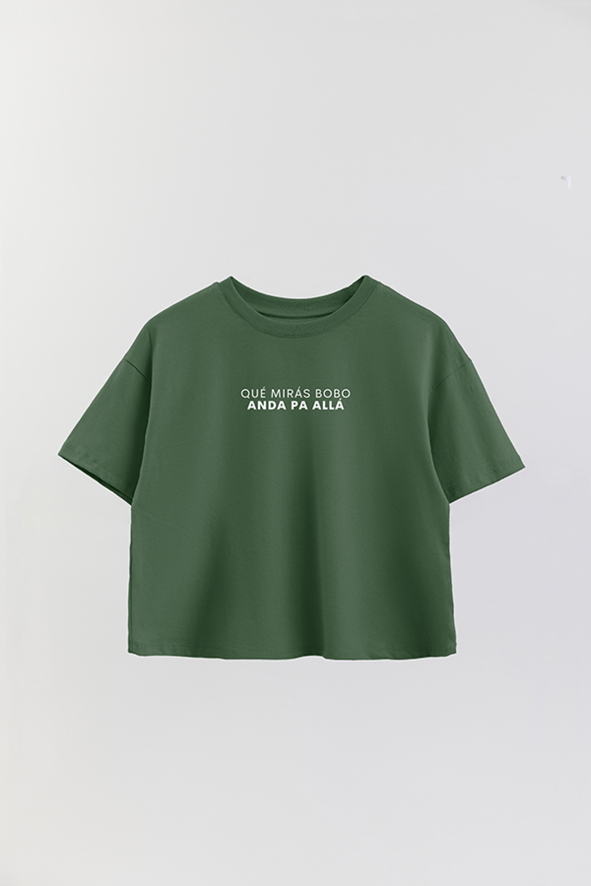 REMERA CROP ESTAMPADA WCV QUE MIRAS BOBO