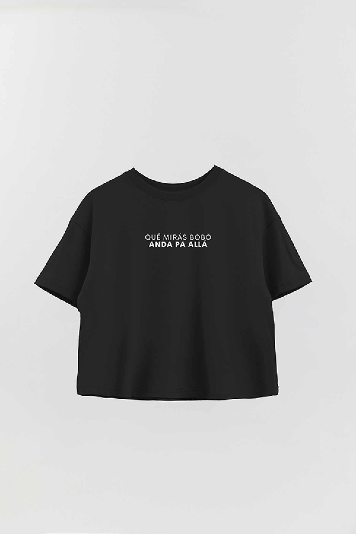 REMERA CROP ESTAMPADA WCV QUE MIRAS BOBO