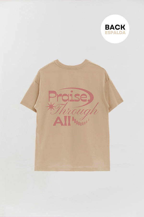 REMERA OVER ESTAMPADA UNISEX ESPALDA PRAISE