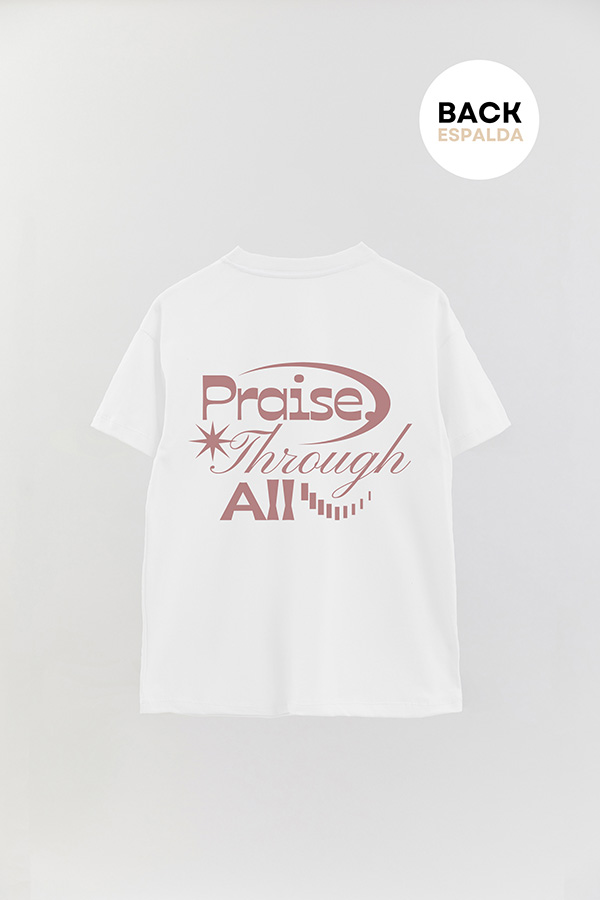 REMERA OVER ESTAMPADA UNISEX ESPALDA PRAISE