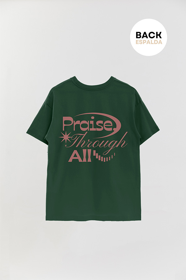 REMERA OVER ESTAMPADA UNISEX ESPALDA PRAISE