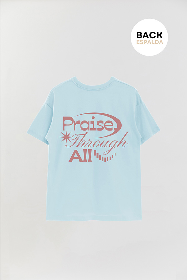 REMERA OVER ESTAMPADA UNISEX ESPALDA PRAISE