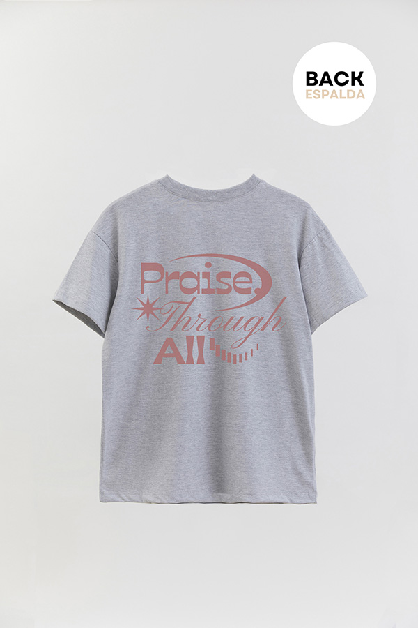 REMERA OVER ESTAMPADA UNISEX ESPALDA PRAISE
