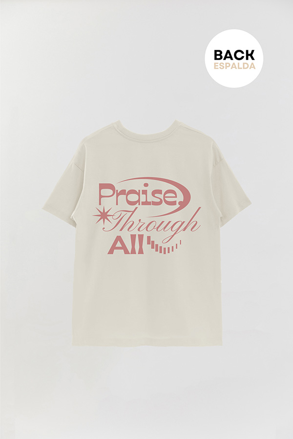 REMERA OVER ESTAMPADA UNISEX ESPALDA PRAISE
