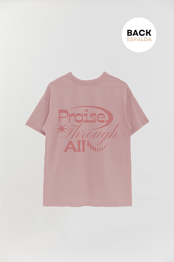 REMERA OVER ESTAMPADA UNISEX ESPALDA PRAISE