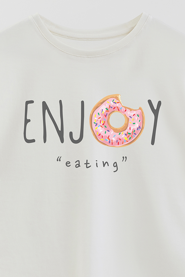 REMERA GIRL OVER ENJOY  EATING