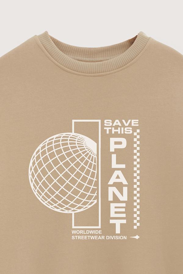 BUZO CREWNECK ESTAMPADO STREET MOOD SAVE THIS PLANET