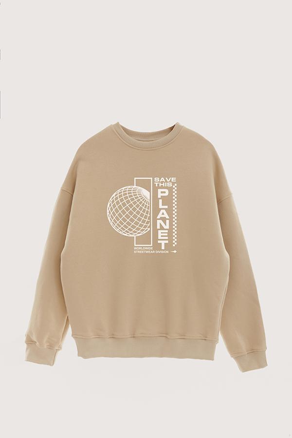 BUZO CREWNECK ESTAMPADO STREET MOOD SAVE THIS PLANET