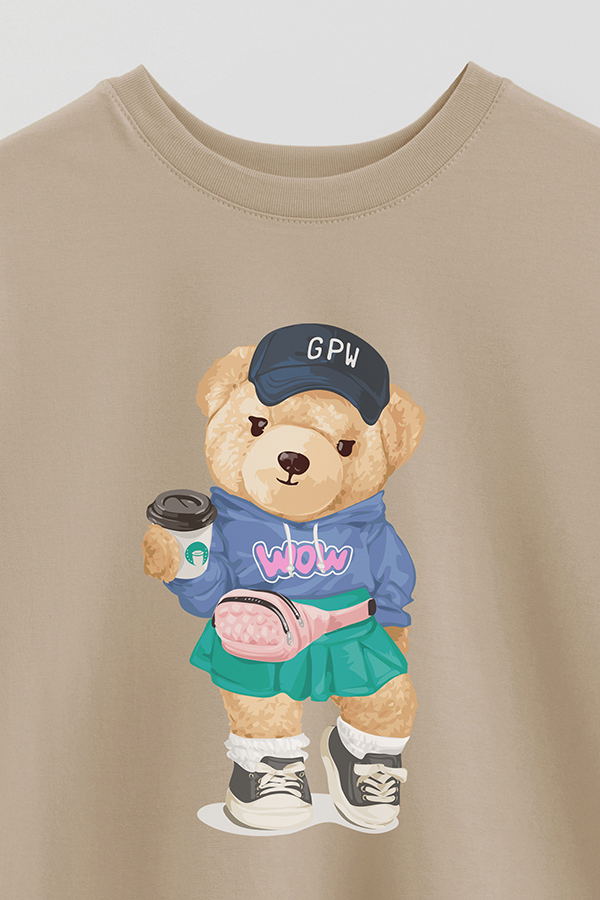 REMERA OVER ESTAMPADA UNISEX TEDDY WOW