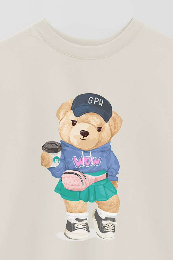 REMERA OVER ESTAMPADA UNISEX TEDDY WOW